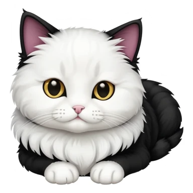 Tuxedo cat snuggling sticker