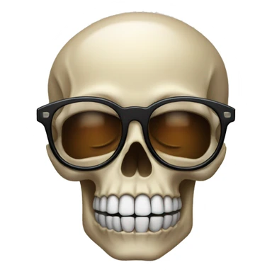 Skull with cigarrette and glasses sticker