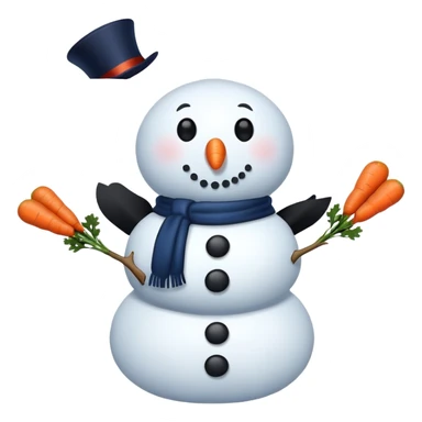 Snowman with a navy blue heart sticker