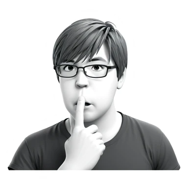 contemplative boy in monochrome sticker