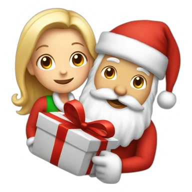 Santa giving gift to a girl sticker