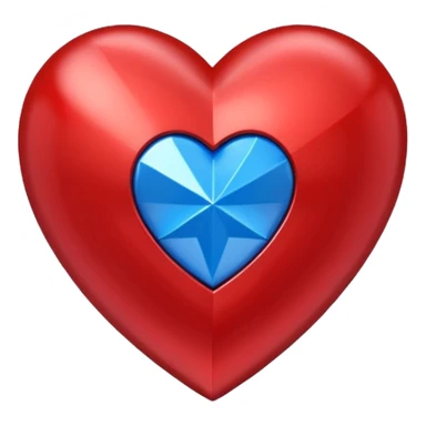 A geometric red 3D heart with a geometric blue star inside sticker