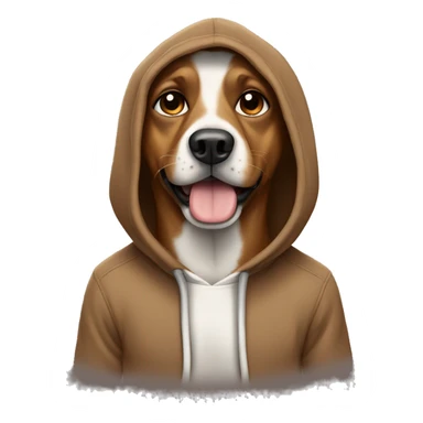 Dog brown wearing a hoodie  sticker