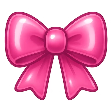 a cute and shiny pink bow emoji sticker