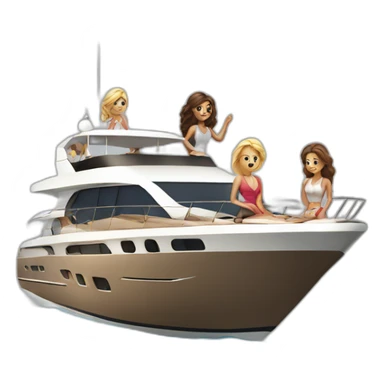 yacht with women sticker