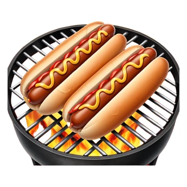 bbq hot dogs on grill sticker