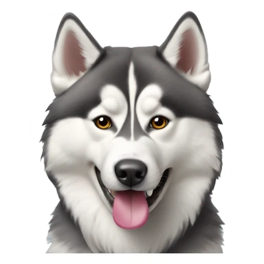 Husky avec du papier toilette dans la bouche sticker
