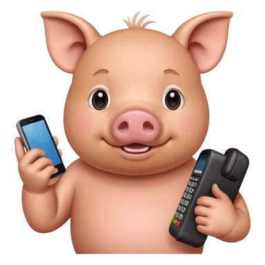 Pig calling me on a phone with the name John pork sticker