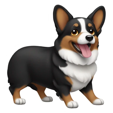Black corgi dog sticker