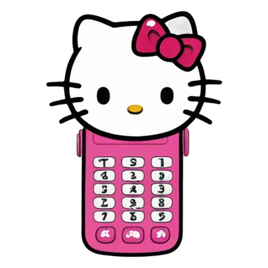 hello kitty flip phone sticker