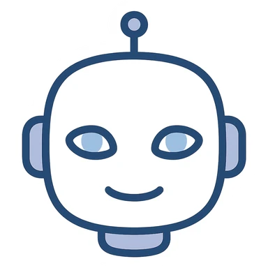 cute white robot head with light blue eyes, minimalistic style, simple and clean design, soft lighting sticker