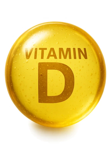 particella in 3d di Vitamina D gialla, iperrealistica in 3d sticker