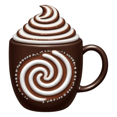 Hot cocoa in beautiful sparkly mug sticker