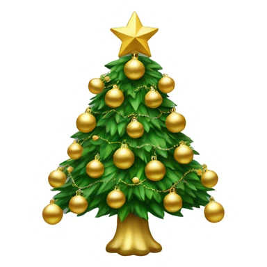 Christmas tree with gold ornaments  sticker