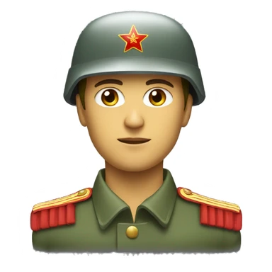 ussr soldier serious with military helmet sticker