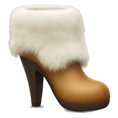 Fur covered heel shoe ios style sticker