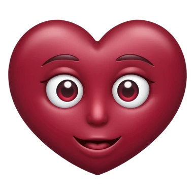 heart eyes emoji face in burgundy sticker