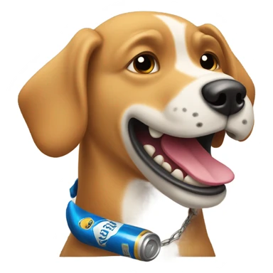 Dog drinking a beer sticker