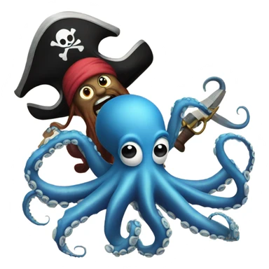 Octopus fighting a pirate sticker