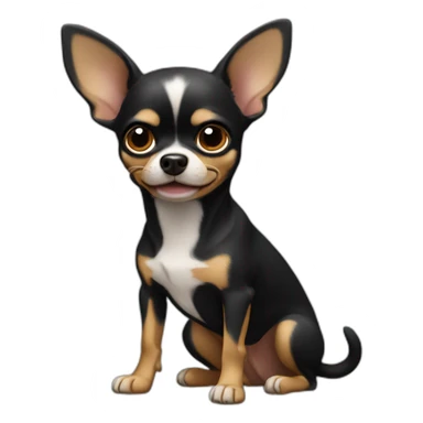chihuahua NEGRO gritando sticker