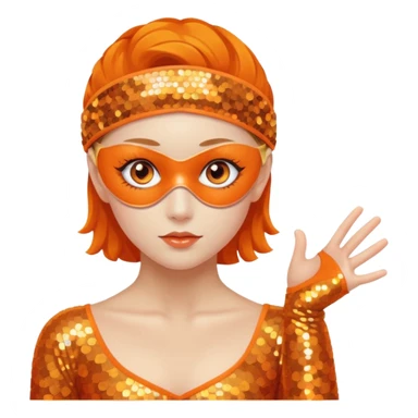 A figure skater girl with orange eye patches under her eyes sticker
