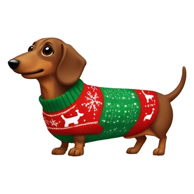 Sausage dog wearing Christmas jumper sticker