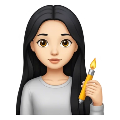 girl with long black hair + lighter skin sticker