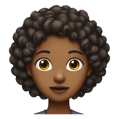 Sneaky brown skinned girl with black curly hair sticker