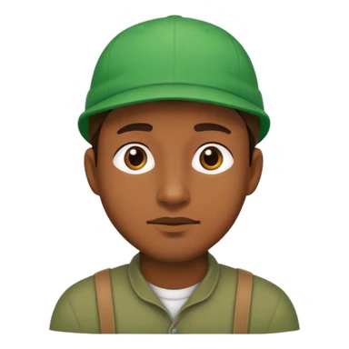 hombre con una gorra verde para atras sticker