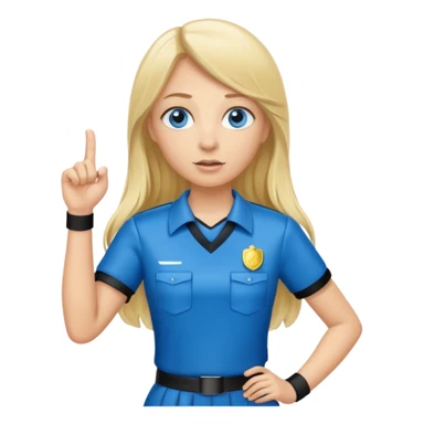 blue eyes blonde girlIN REFEREE UNIFORM STANDING UP LONG HAIR WHISTLE sticker