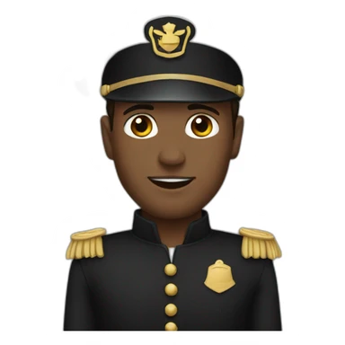 Captain with black dress sticker