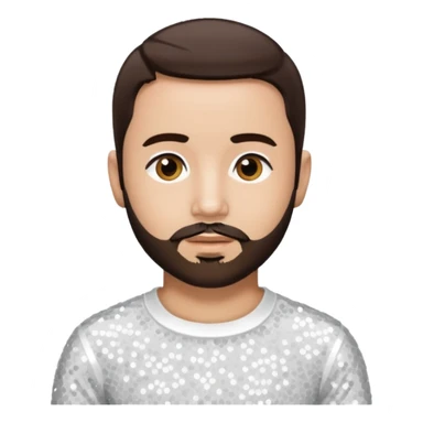 Terry Coldwell (male singer) from East 17 with light skin, dark brown hair and short beard, white sequin outfit sticker