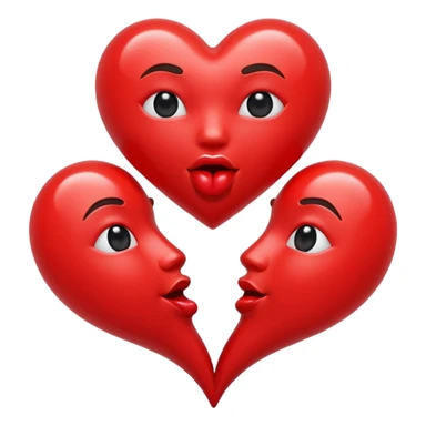 Heart shaped kiss emojis sticker