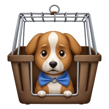 dog in dog cage sticker