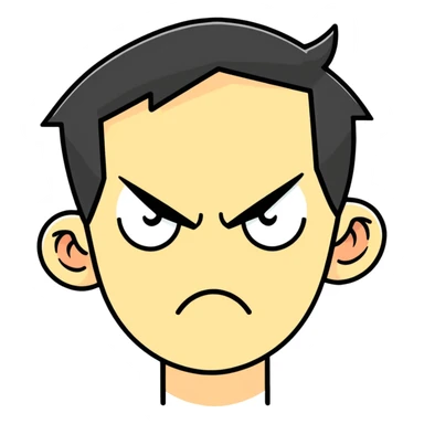 Annoyed face sticker