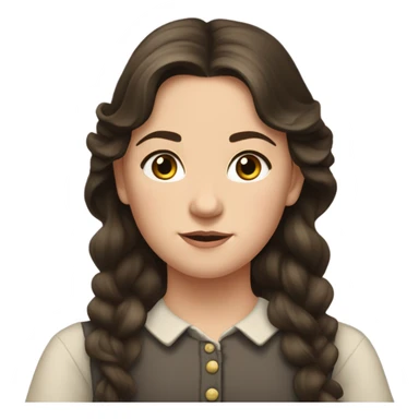 Carrie Ingalls pretty with dark brown wavy hair realistic and detailed sticker