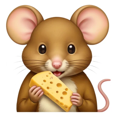 mouse eating a piece of cheese sticker