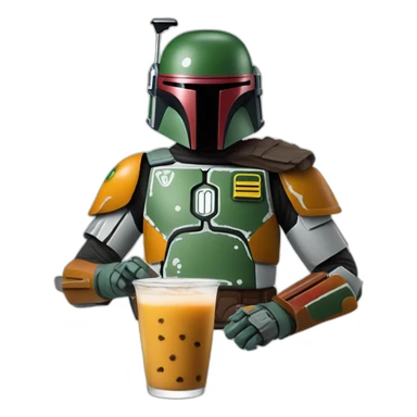 boba tea fett sticker
