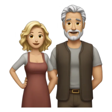 Couple hag douther and father sticker