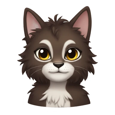 Anthro Shy Cute Cool Edgy Pretty Dark Brown Furry Feline Animal Anthro Sona sticker