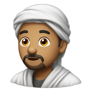 a muslim man with his robe feeling confused sticker