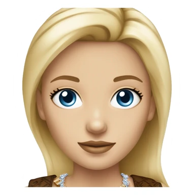 Blonde female with blue eyes wearing a diamond necklace wearing louis Vuitton clothing   sticker
