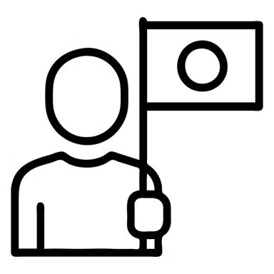 person with Japanese flag sticker