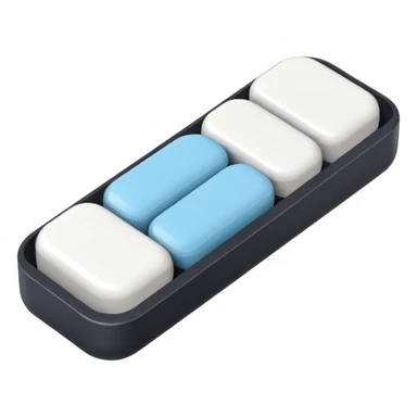 white rectangular xanax pill with 3 break lines sticker