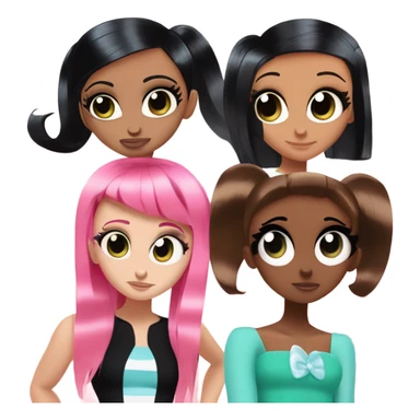 The Powerpuff girls cartoon characters from the tv show Powerpuff girls sticker