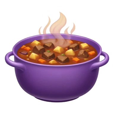 Stew steaming hot in a purple bowl  sticker