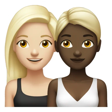 Black girl and white blonde girl partying sticker