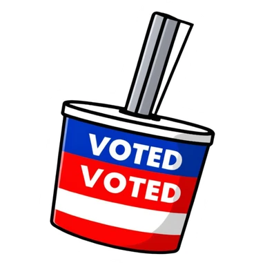 I Voted sticker with American flag colors sticker