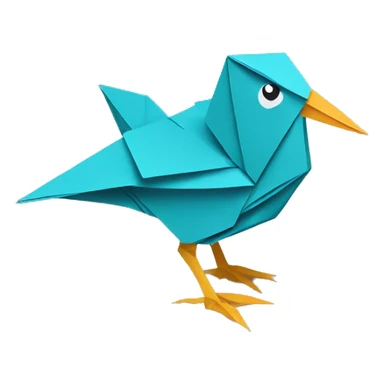 bird paper origami sticker