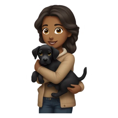 spanish brunette with Uggs and a pup black labrador sticker